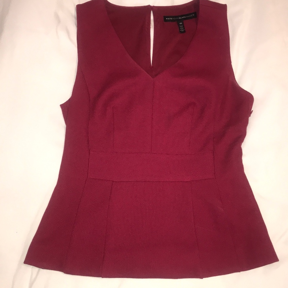 White House Black Market Red Blouse size 00